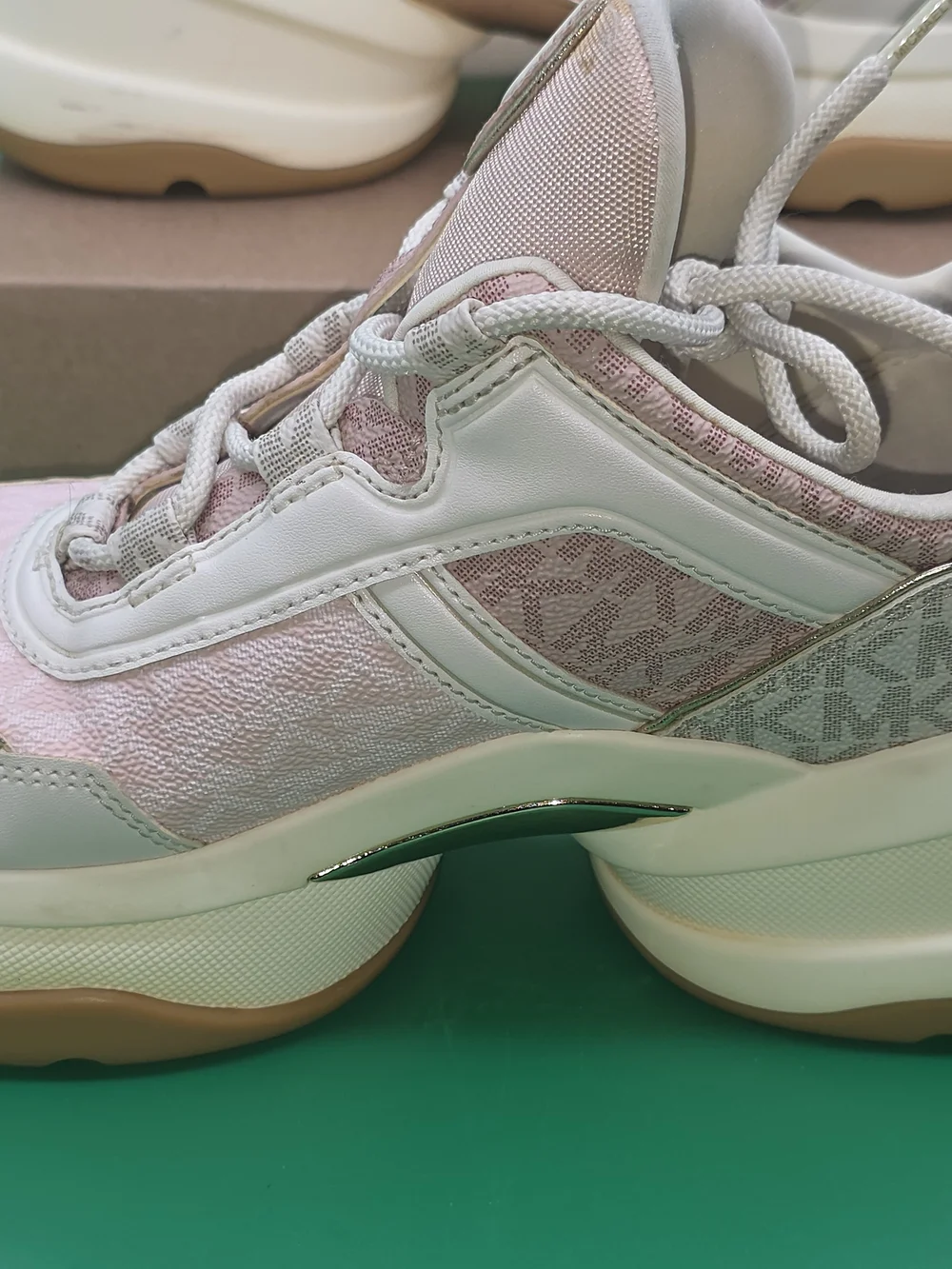 Michael Kors Pink & White Platform Sneakers - Size 8.5M